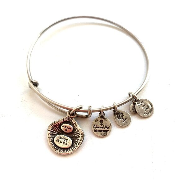 Alex and Ani Sea Shell Charm Bracelet Silver Finish - Expands 2"- 3.5" - Picture 2 of 2